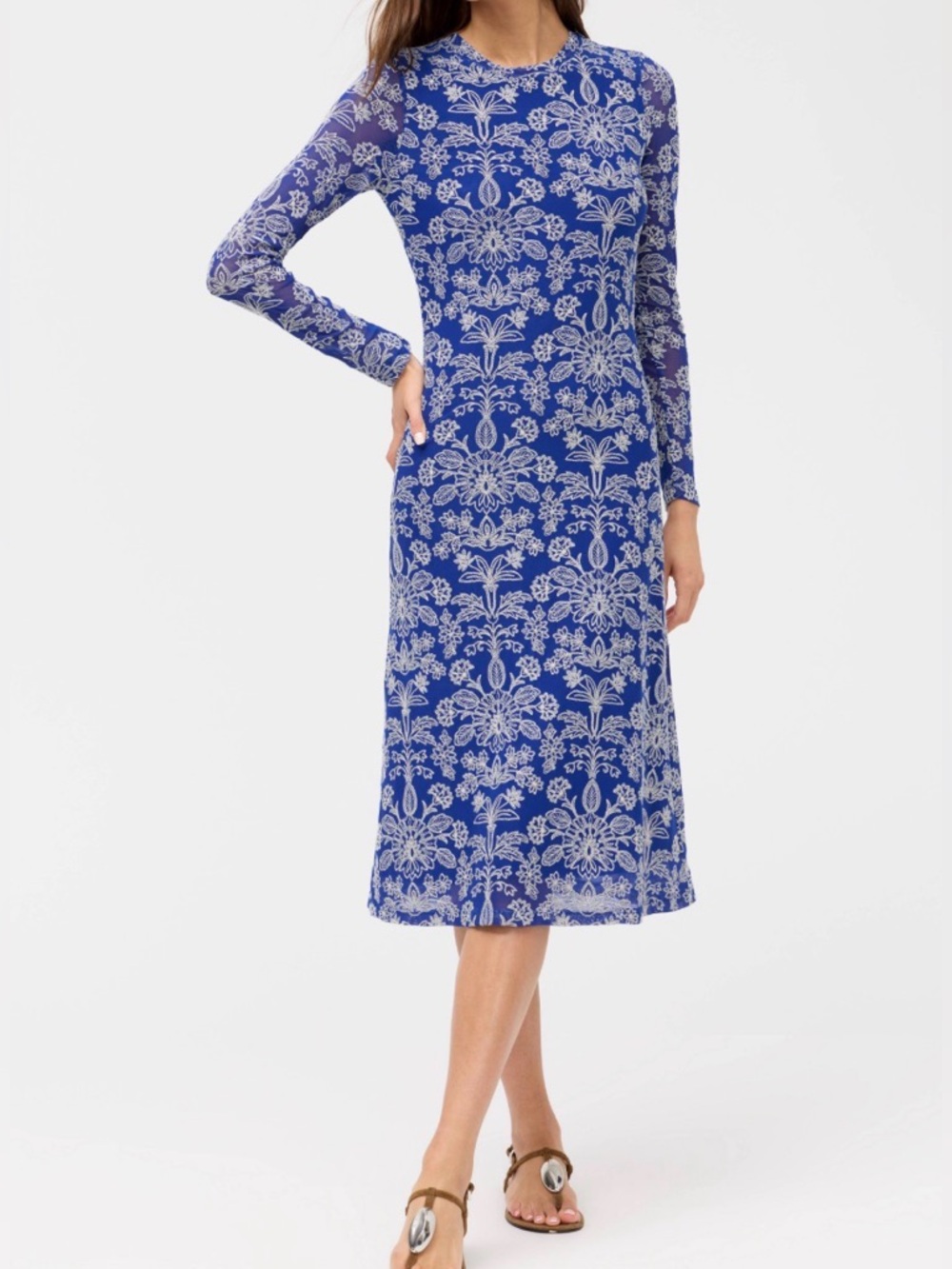 JOHNNY WAS SHELLY MIDI MESH DRESS